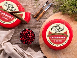 Wheel of Cheshire and Cranberry Cheese - Waxed 2kg