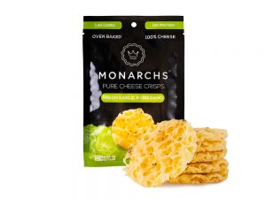 Monarchs Pure Cheese Crisps - Fresh Garlic & Oregano - 32g Bag