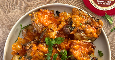 Smoked Red Leicester Smashed Potatoes