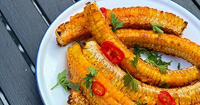 Smokey Corn Ribs with Smoked Red Leicester Cheese