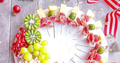 Festive Cheese Skewers featuring Black Bob Extra Mature Cheddar 
