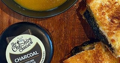 Charcoal Cheddar Toastie and Spiced Pumpkin Soup