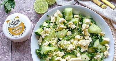 Melon Salad with Cheshire Cheese and Cucumber 