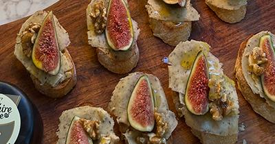 Sourdough Truffle, Fig and Walnut Crostini with Hunter Truffle & Black Pepper Cheddar