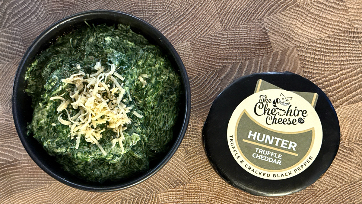 Creamed Spinach with Truffle & Cracked Black Pepper Cheddar
