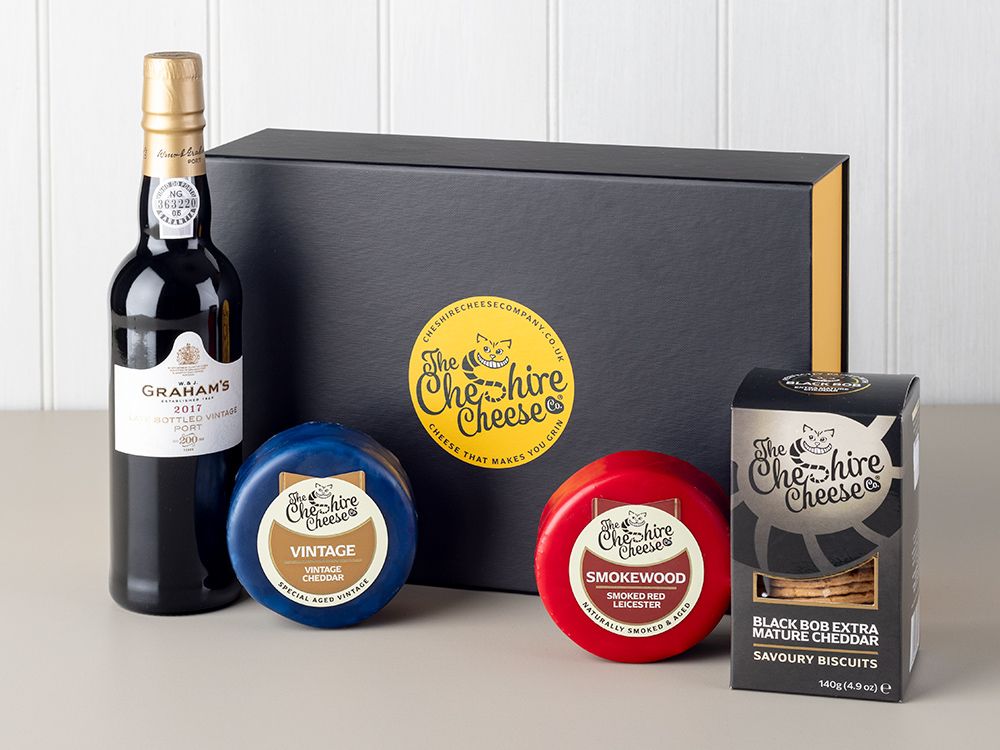 Port and Cheese with Biscuits Gift Box