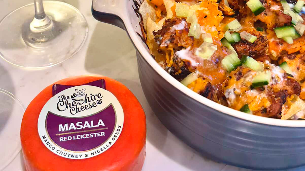 Masala Red Leicester Loaded Poppadoms with Mango Chutney & Tandoori Chicken